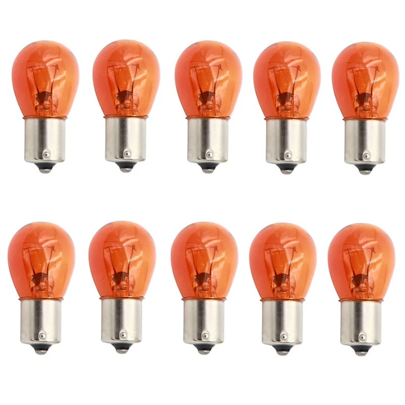 

10Pcs 1156 21W 12V Halogen Lamp Amber Car Light Reversing Lights Brake Bulbs Stop Light Rear Turn Signal