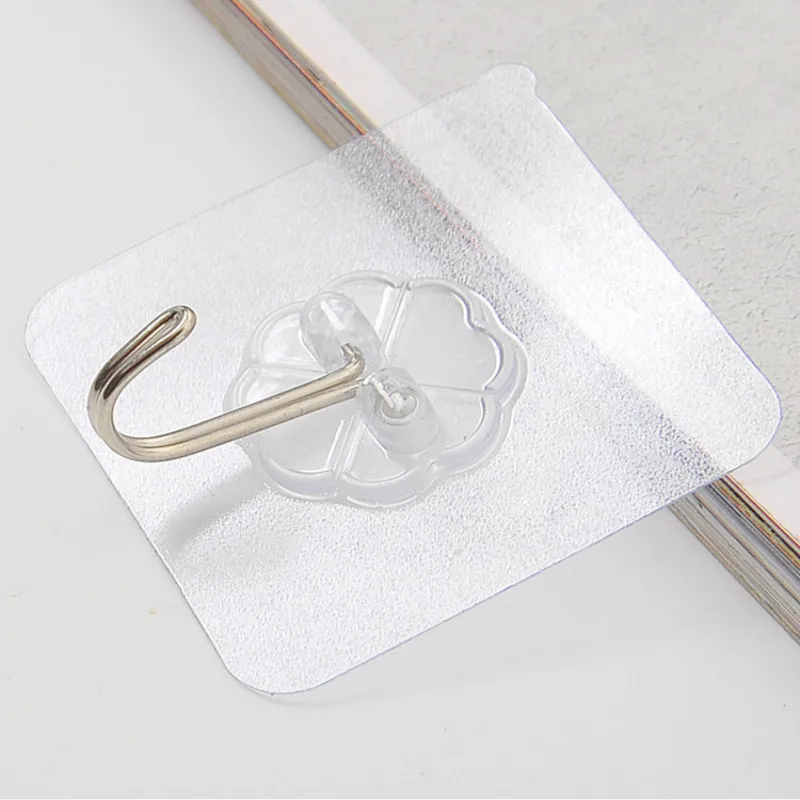

10Pcs Transparent Strong Self Adhesive Door Wall Hanger Hook Waterproof Oilproof Heavy Load Sucker Hook For Kitchen Bathroom