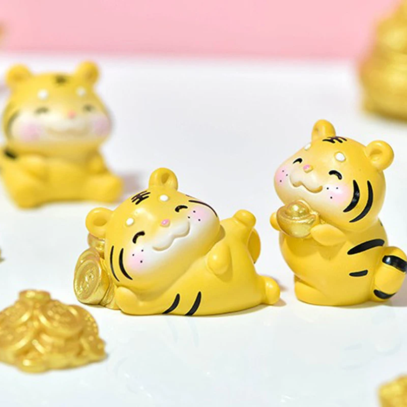 

DIY Mini kawaii Miniature Garden Ornament Decor Pot Craft Year Of The Tiger Accessories home decor new year 2022 kids gift