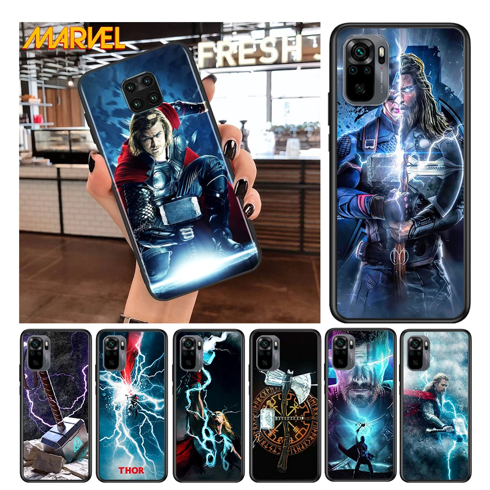 

Thor marvel hero for Xiaomi Redmi Note 10 10S 9 9T 9S 9Pro Max 8T 8Pro 8 7 6 5 Pro 5A 4X 4 Soft Black Phone Case