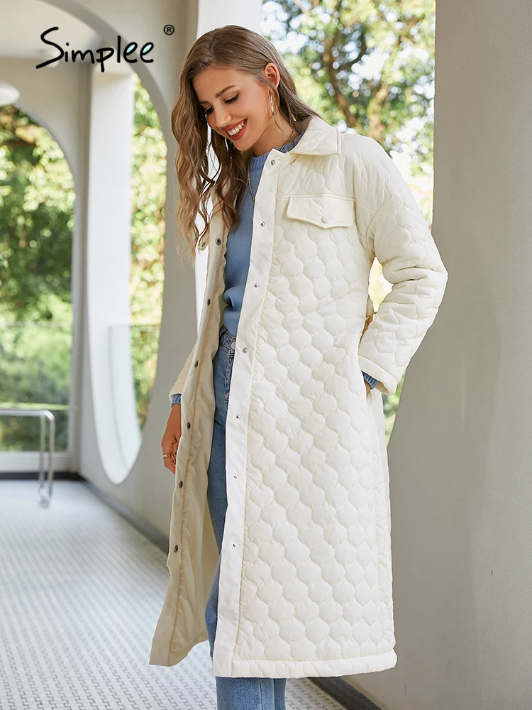 Женская Офисная парка Simplee с геометрическим принтом на шнуровке зимняя бежевая
