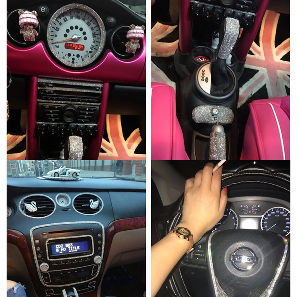 Прозрачные белые кристаллы Bling самоклеящиеся стразы модные наклейки для