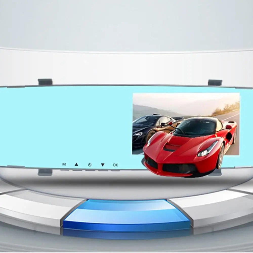 4,3 дюймов Автомобильное Зеркало DVR Full HD 1080P с двумя объективами Передняя и задняя камера для всех автомобилей зеркало заднего вида Автомобильная камера видео рекордер