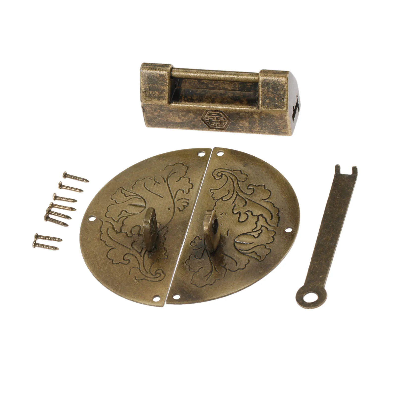 Декоративный замок DRELD для мебели китайский старый + античная коробка