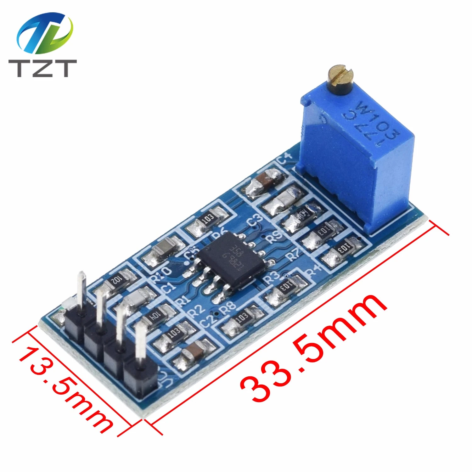 TZT LM358 100 увеличение времени усилитель сигнала модуль операционного усилителя 5V 12V