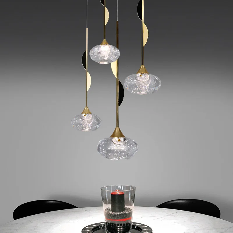 Современные стеклянные шаровые подвесные светильники для столовой домашние