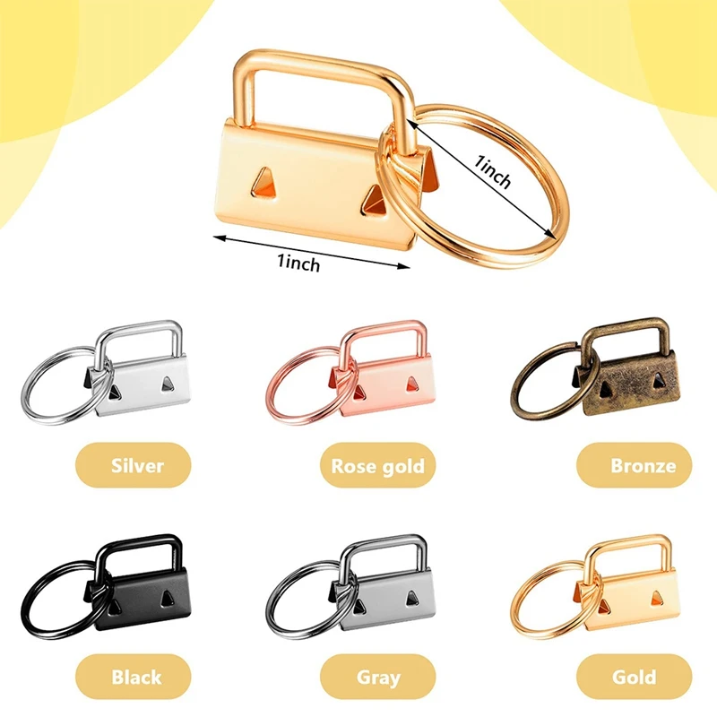 72 Pieces Key Fob Hardware Set Wristlet with Keyring Colorful Keychain Tassel and Swivel Snap Hooks |