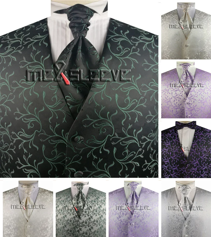 

Free shipping microfiber fabric swirl custom made tuxedo waistcoat set