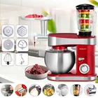 6 Скорость мульти Еда миксер Нержавеющаясталь 6.5L большая чаша Электрический Еда взбивалка для яиц миксер для теста крем блендер соковыжималка мясорубка