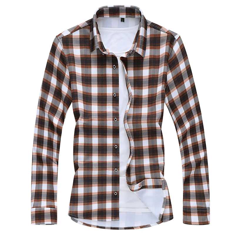 

Shirts Classic Long Plaid Sleeve Plus Size 5XL 6XL 7XL Men's Shirt High Quality Fashion Cotton Christmas Gift 9687
