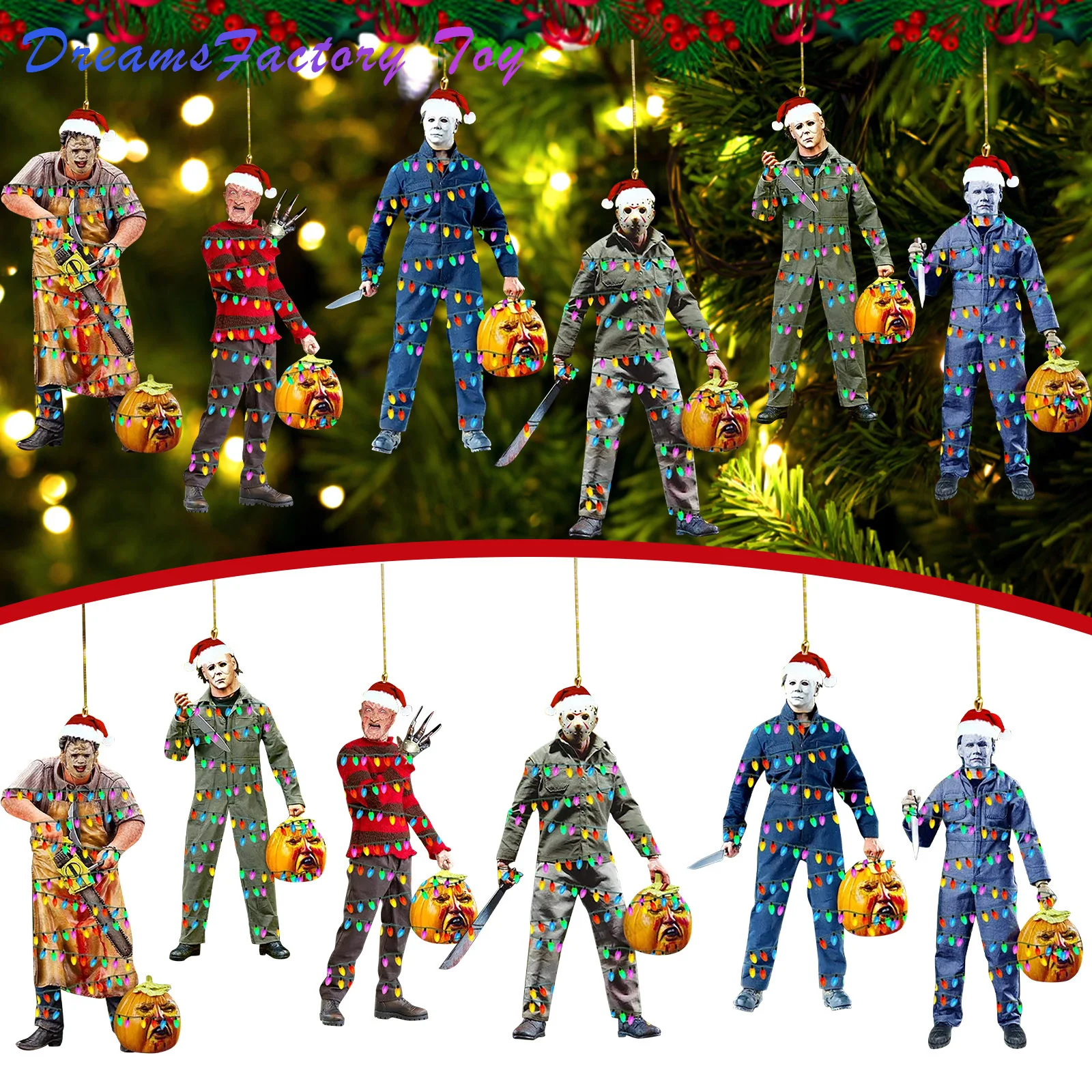 

Movie Toy Tree Freddy Navidad Christmas Cartoon Characters Horror Krueger Michael Decoración Decoration 2022 Myers Pumpkin De