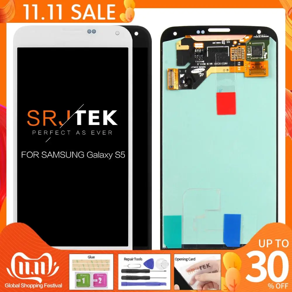 

ЖК-дисплей AMOLED/OLED/TFT 5,1 дюйма для SAMSUNG Galaxy S5, ЖК-дисплей i9600 G900 G900F G900M G900H, SM-G900F, сенсорный экран с цифровым преобразователем в сборе