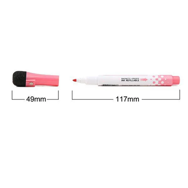 

12pcs Magnetic Whiteboard Pen Erasable Dry Wipe Whiteboard Marker Pens with Eraser Tips BM88