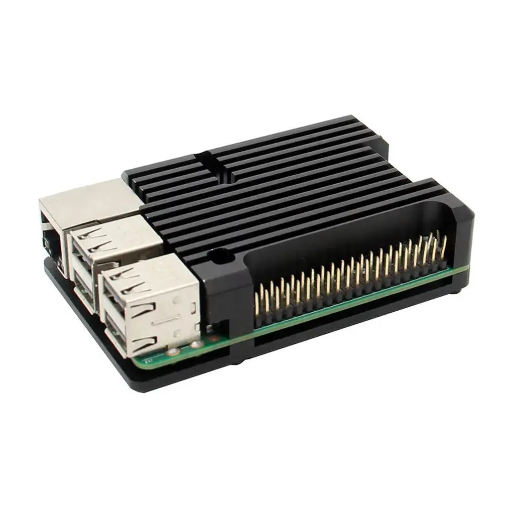 

Raspberry Pi 4/3 Aluminum Case with Dual Cooling Fan Metal Shell Black Enclosure for RPI Raspberry Pi 4B/3B/3B+