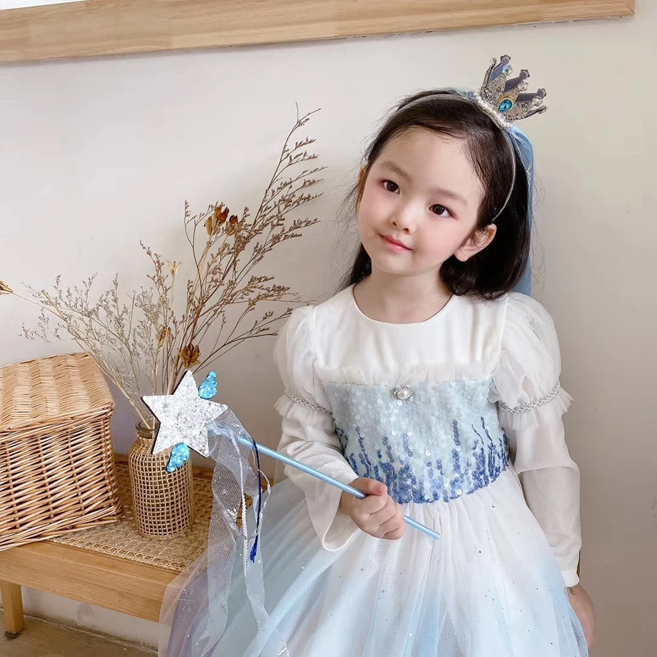 

2020 Brand New Elsa Dress for Girls Princess Snow Queen Halloween Cosplay Clothing Kids Carnival Christmas Fancy Party Ball Gown