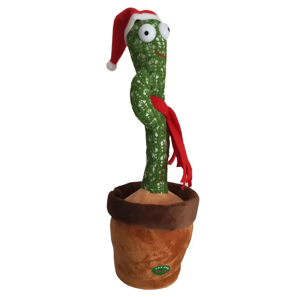 

Electric Twisting LED Light Electronic Dancing Enchanting Flower Cactus Toy 120 English Songs Cowboy Hat + Scarf