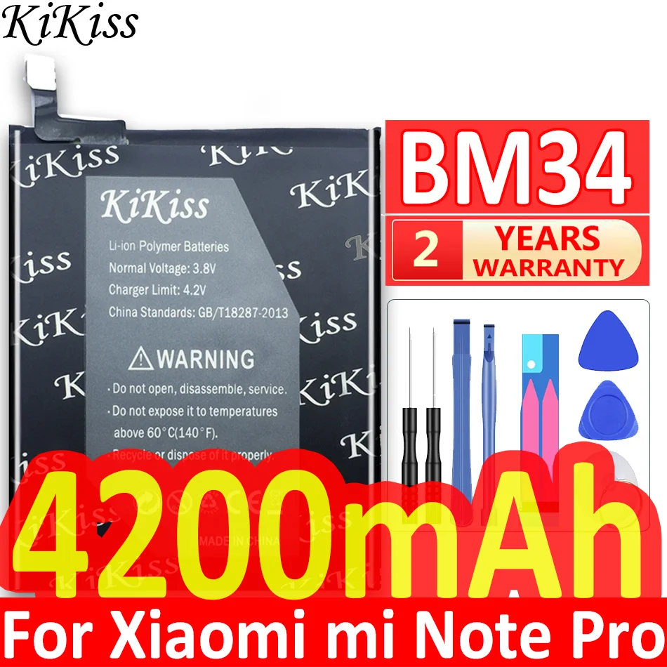 

Аккумулятор большой емкости 4200 мАч для Xiaomi Mi Note Pro BM34 мобильный телефон, аккумулятор большой емкости для Xiao mi Note Pro + бесплатный инструмент