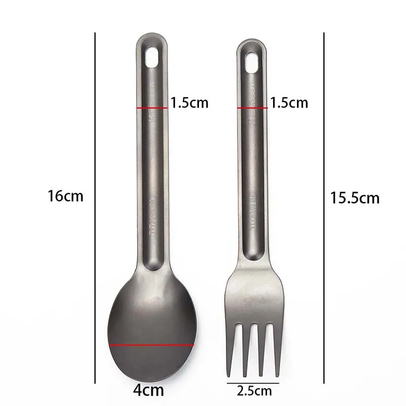 

1PCS Titanium Spoon Fork Long Handle Spoon Outdoor Camping Titanium Spork Camping Tableware Picnic Spoon Tool