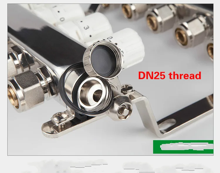 DN25 PEX1/2 2-8way 304 нержавеющая сталь напольный нагревательный коллектор с расходомером нагревательный коллектор воды