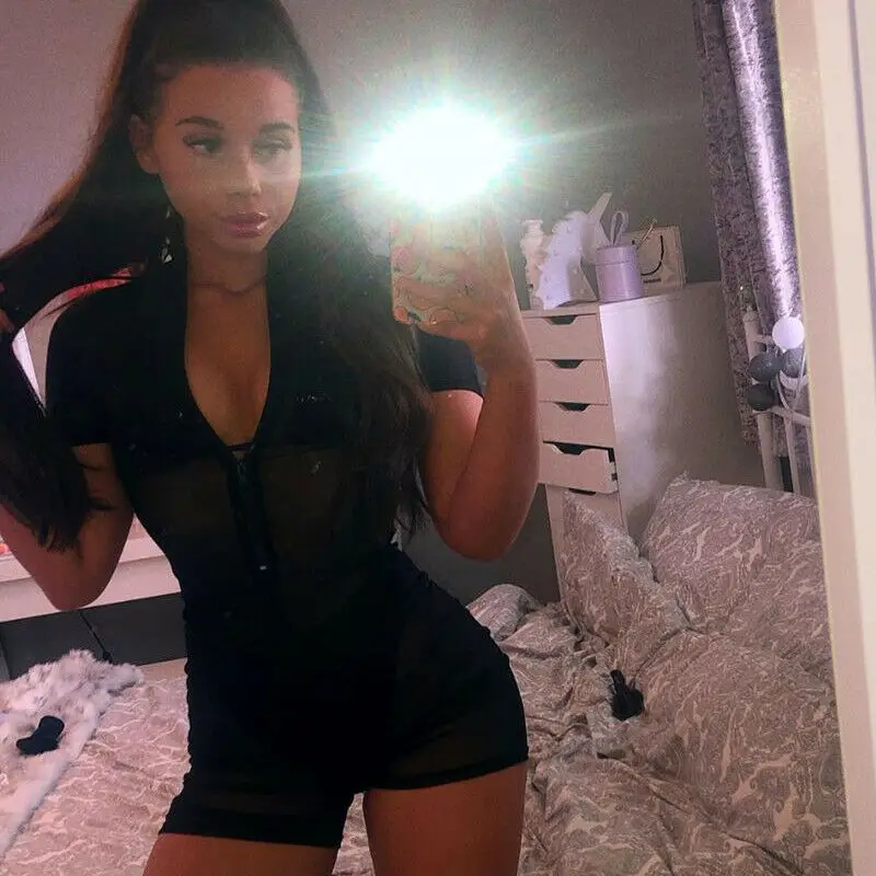 

Fashion Women Sexy Playsuit Short Sleeve Romper Skinny Jumpsuit Stretchy Sexy Bodysuit Club Bodycon Pants