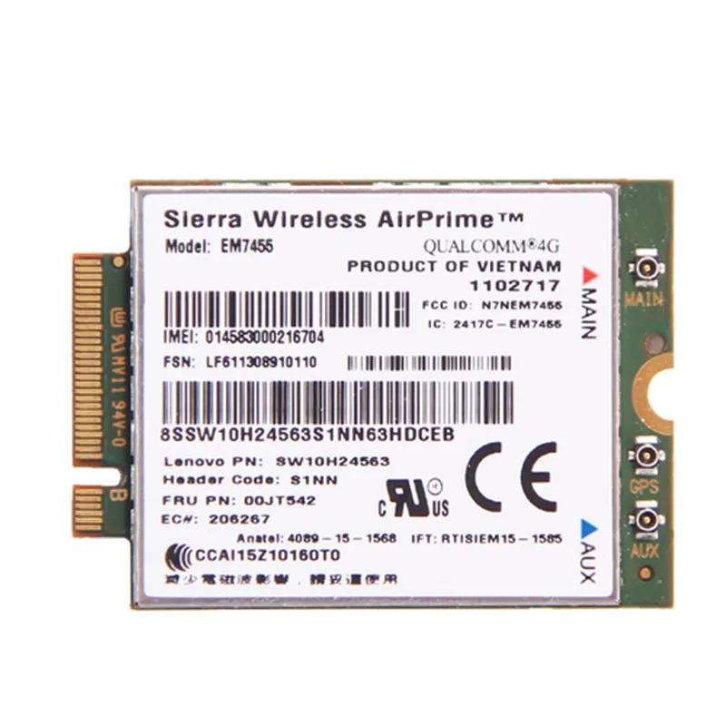 Беспроводной модуль EM7455 Sierra 4G для Lenovo ThinkPad QUALCOMM GOBI6000 LTE Mobile FRU: 00JT542 01AX756 T460 T460p L560|3G