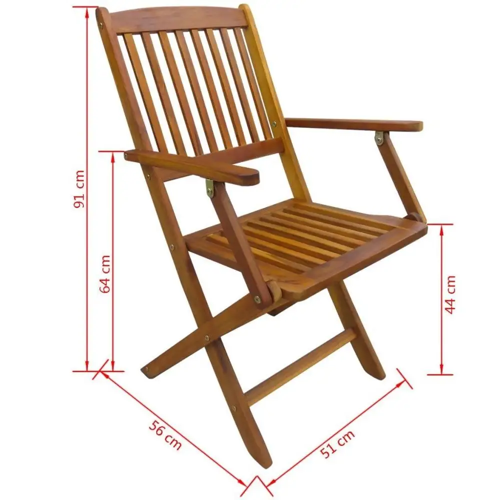 

AU WarehouseFurniture 5 Piece Folding Outdoor Dining Set Solid Acacia Wood