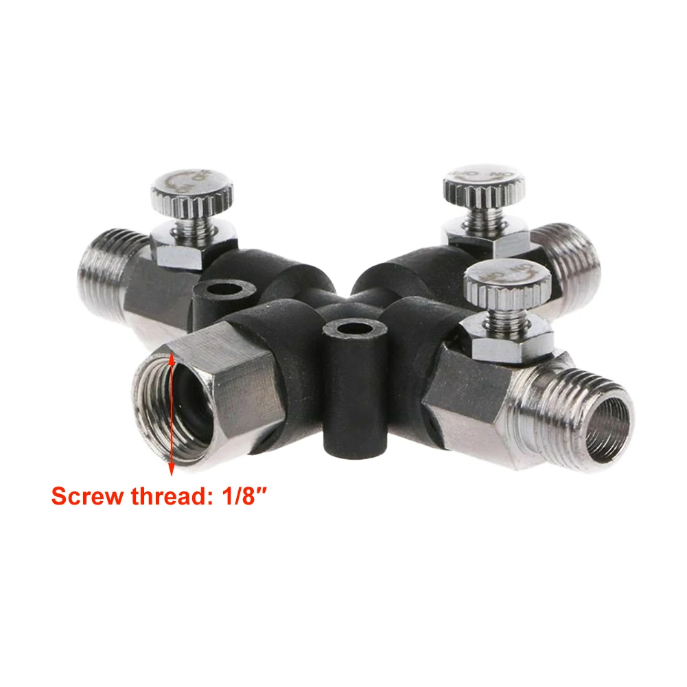 

Professional Easy Install 3 Way Manifold Adapter Durable Air Splitter Connector Replacement Industrial Airbrush Fittings Useful