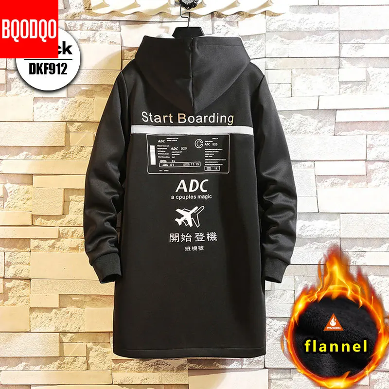 Флисовая Куртка, зимние мужские парки, 5XL, с принтом, военный, японский, с капюшоном, длинный плащ, черный, в стиле хип-хоп, уличная одежда, Толстые мужские куртки