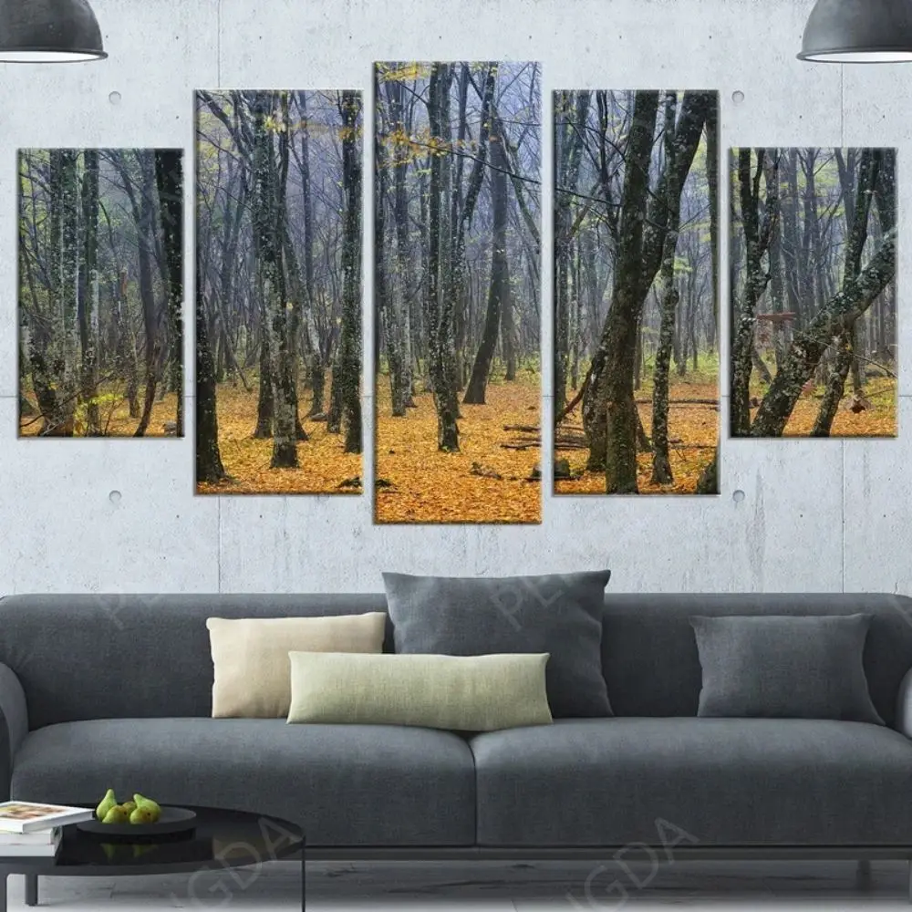 

Модульная Hd печатает изображение украшения дома картины с изображенным лесом холст Пейзаж Плакат Wall Art Для 5 штук Гостиная без рамки