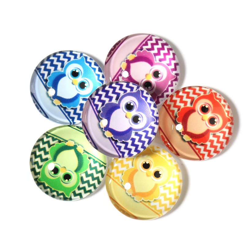 

20/10 шт., круглые пустые стеклянные кабошоны с рисунком совы, 10-35 мм