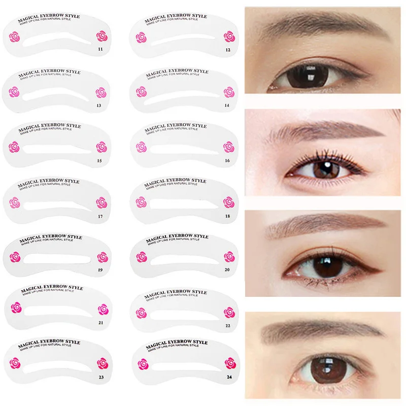 

Набор трафаретов для бровей, 24 стиля