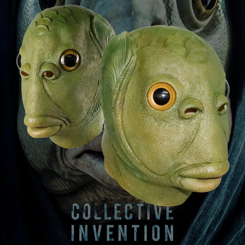 Unisex Adult Carnival Party Green Fish Head Mask Headgear Costume Women Men new real Alien Emulsion 2021 |