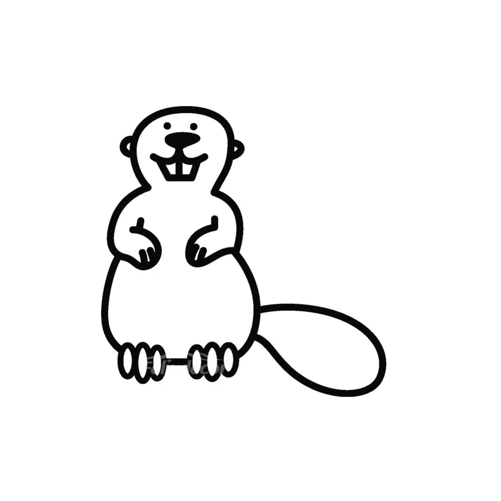 Cute Beaver Is Sitting On The Ground Car Mural For Window Door Vinyl Decals Styling Art Body Sign Stickers ZP0510 | Автомобили и