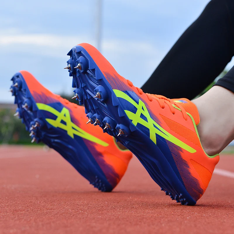 Professional Women Men Kids Racing Spikes Shoes Breathable Track and Field Lightweight 8 Spikes Racing Athletic Sneakers Brand