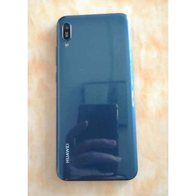 Blue without hole 6,1 дюйма, новинка, для huawei Y6 /Y6 Prime /Y6 Pro, задняя крышка, крышка для батареи, корпус, чехол, запчасти для заднего стекла - Цвет: Blue without hole