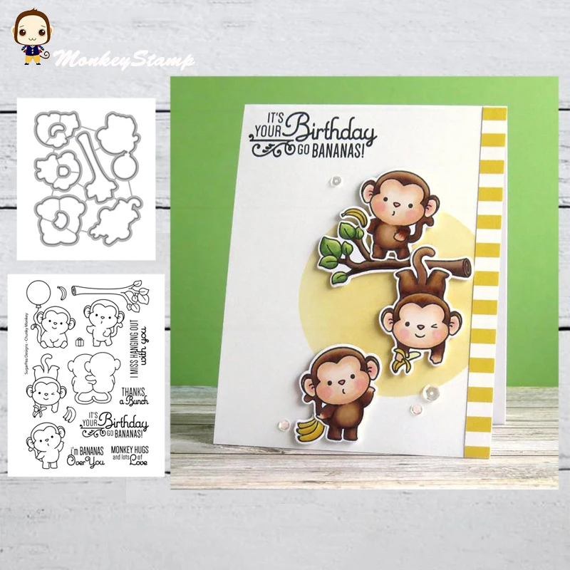 Металлические штампы в виде обезьяны трафареты штамп для скрапбукинга