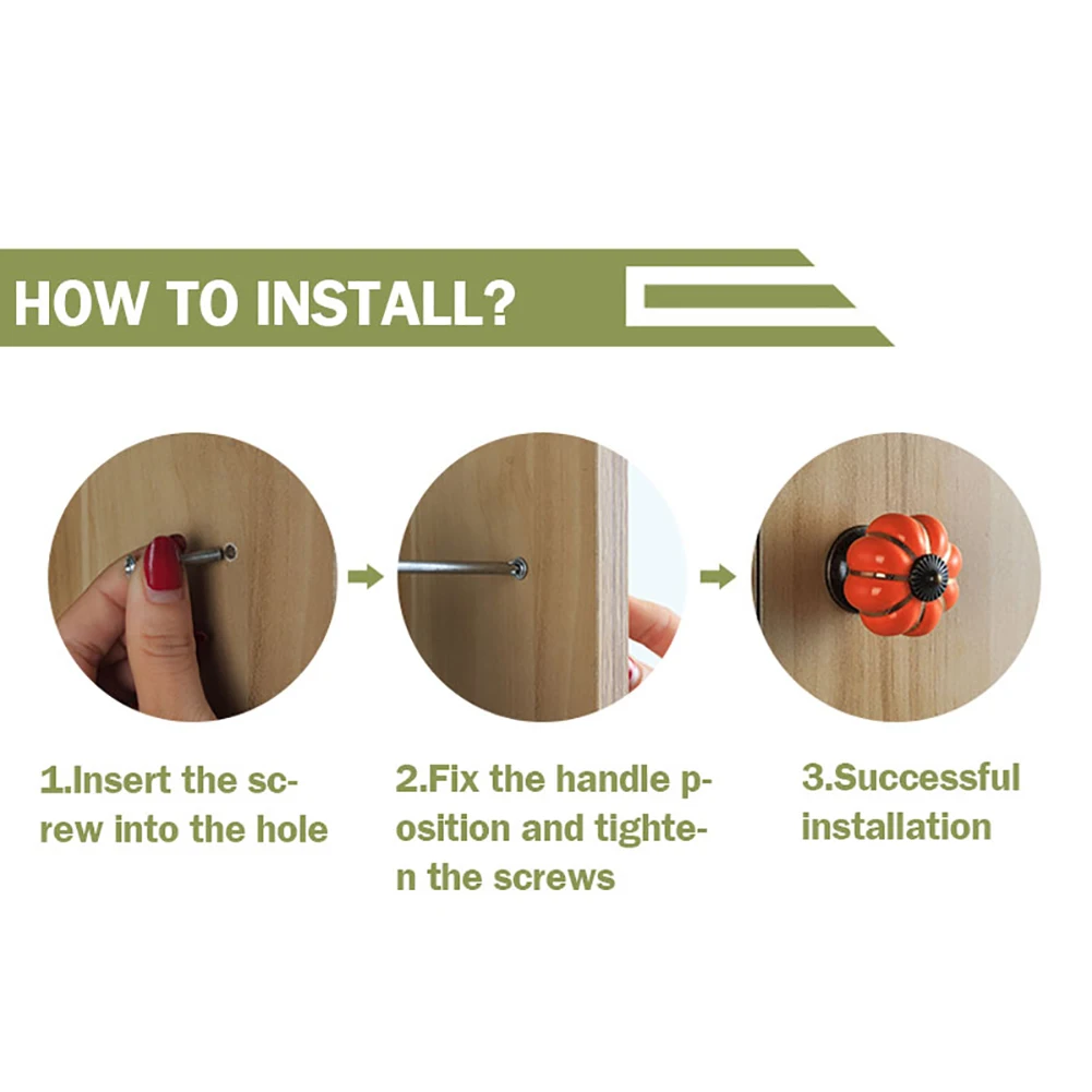 1 шт ящик ручки шкафа керамические красочный дизайн дверные в виде тыквы