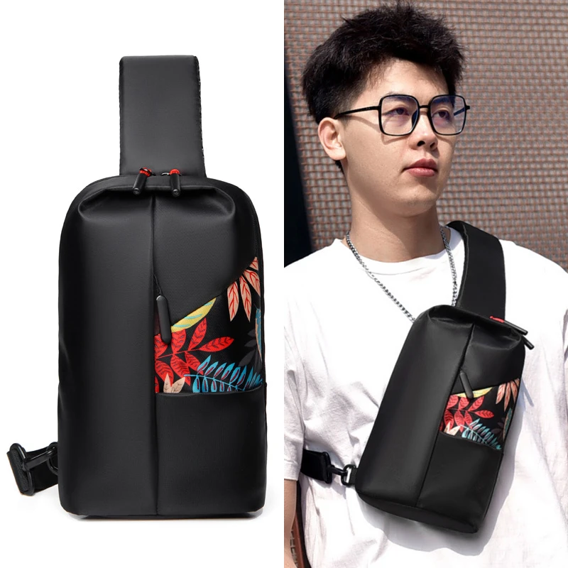 

Male Fashion Trend Printing Chest Bag Anti-Theft Fanny Tote Pack Casual Shoulder Bag Crossbody Bag Women Simple Handbag Clutch