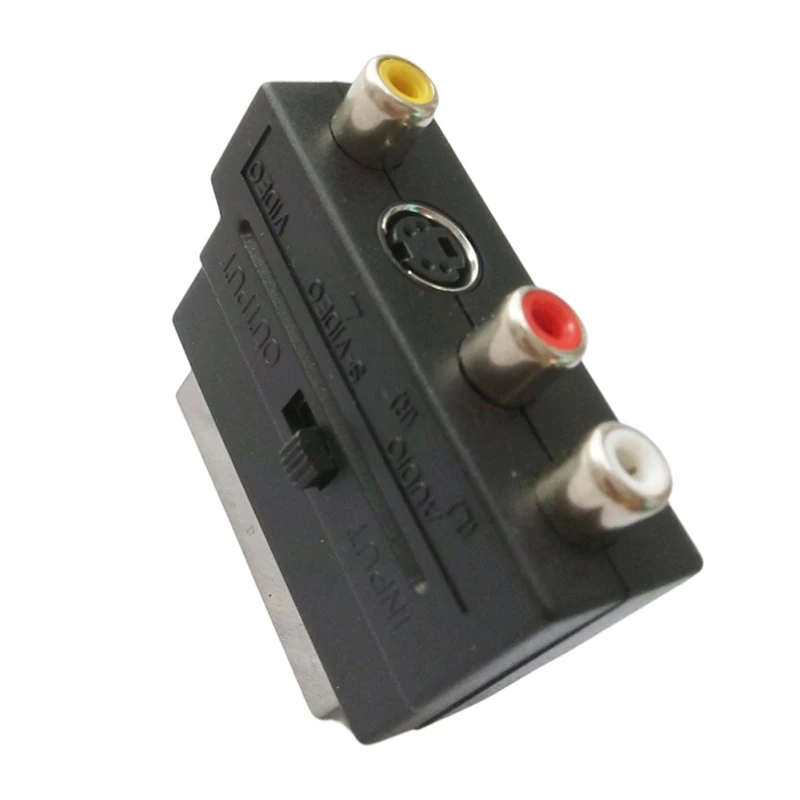 RGB SCART Male to 3RCA Female S-Video A/V адаптер 3 RCA Phono &amp SVHS преобразователь для