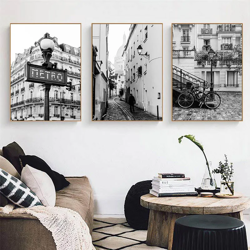 

Scandinavian Landscape Picture Black White Architecture Poster Nordic Style Wall Art Canvas Print Painting Modern Room Decor
