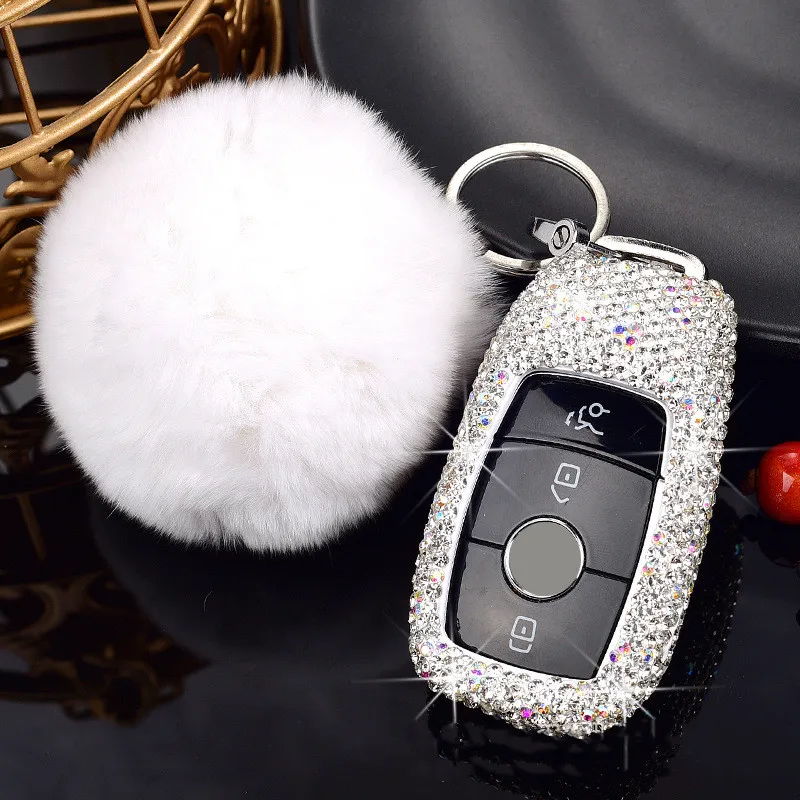 

Diamond Rhinestones Female Car Key Protective Case Key Cover For New Ben Z E-class GLA/GLC/GLE E200L C180L C260L A200L E300L