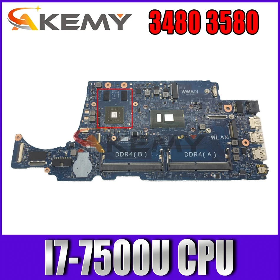 

Материнская плата для ноутбука DELL Latitude 3480 3580 I7-7500U CPU D5FVH 16852-1 CN-07YVGW 07YVGW 7YVGW протестирована 100% работает