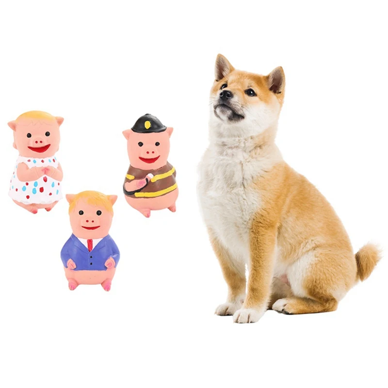 Игрушки для собак латексные жевательные пищалки со звуком игрушки игр свинья