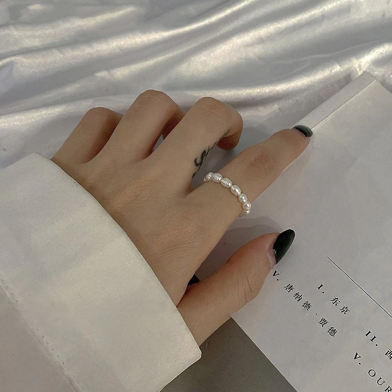 Кольцо женское на указательный палец с барочным жемчугом элегантное колечко для