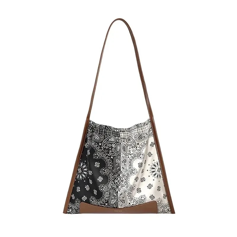 

One Shoulder Bag With Vintage Cashew Pattern Silk Casual Bag