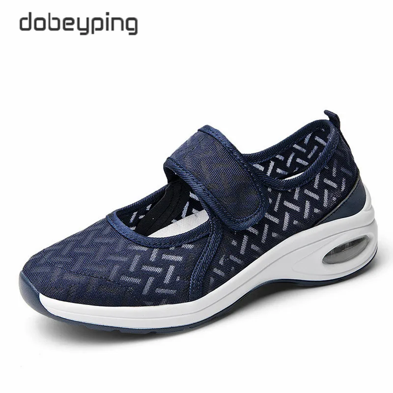 dobeyping New Spring Slip On Women's Shoes Breathable Mesh Woman Sneakers Flat Platform Mother Shoe Wedges Ladies Walking Flats