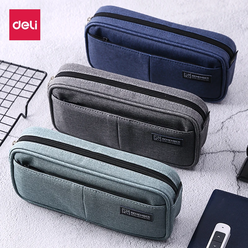 

Deli Pencil Bags Small Fresh and Lovely Large Capacity Boys and Girls Simple Korea Ins Students Stationery Pencil Bags