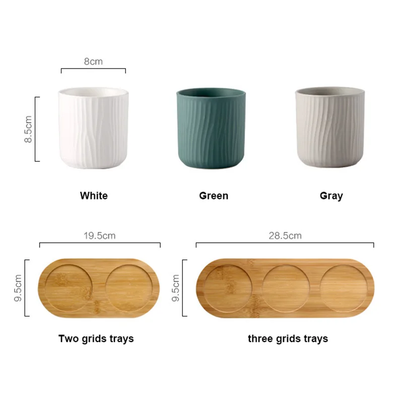 

Nordic 1/2/3 Mug Cups Set Dumb Light Tree Pattern Originality Ceramics Gargle Cups Bathroom Set Accessories Toothbrush Holders