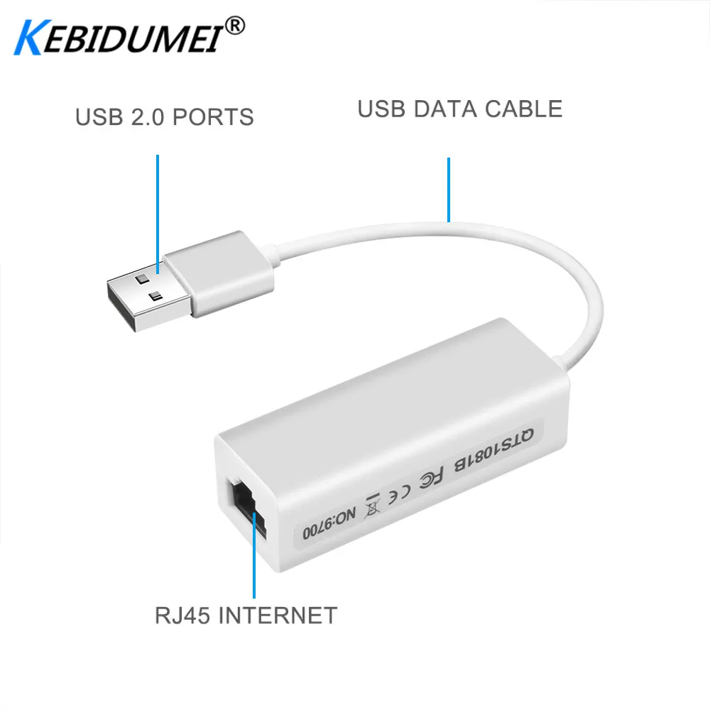 10/100 Мбит/с USB 2 0 к RJ45 LAN адаптер Ethernet сеть карта для ноутбука Windows 7 высокая