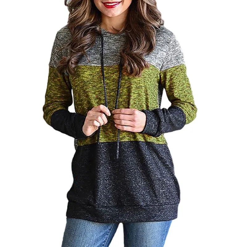 

2019 Hoodies Women Sweatshirts Fashion Loose Female Casual Hoodies Sweatshirt Patchwork Ladies Hooded Pullover Women Clothing